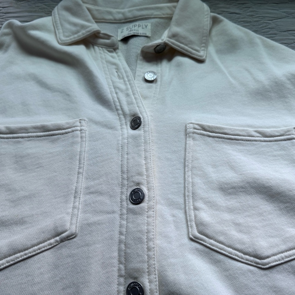 Z Supply Cream Button-Front Utility Jacket